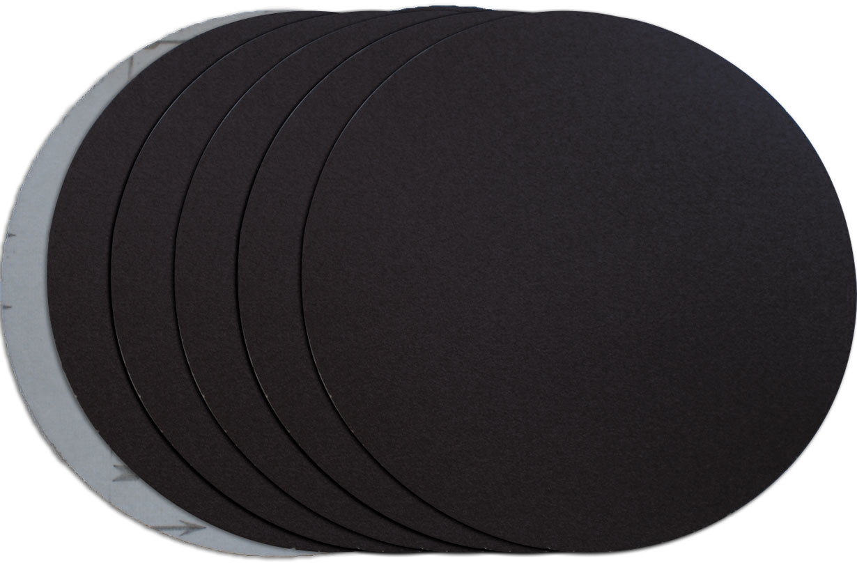 Диск шлифовальный на велкро основе P120, 200мм / без отв., черный, 5 шт.